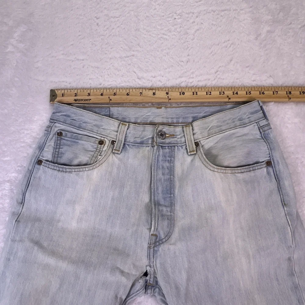 VTG Levi's 501 Men's Jeans Original‎ Straight 32x30 Bleach Wash Y2K Distressed